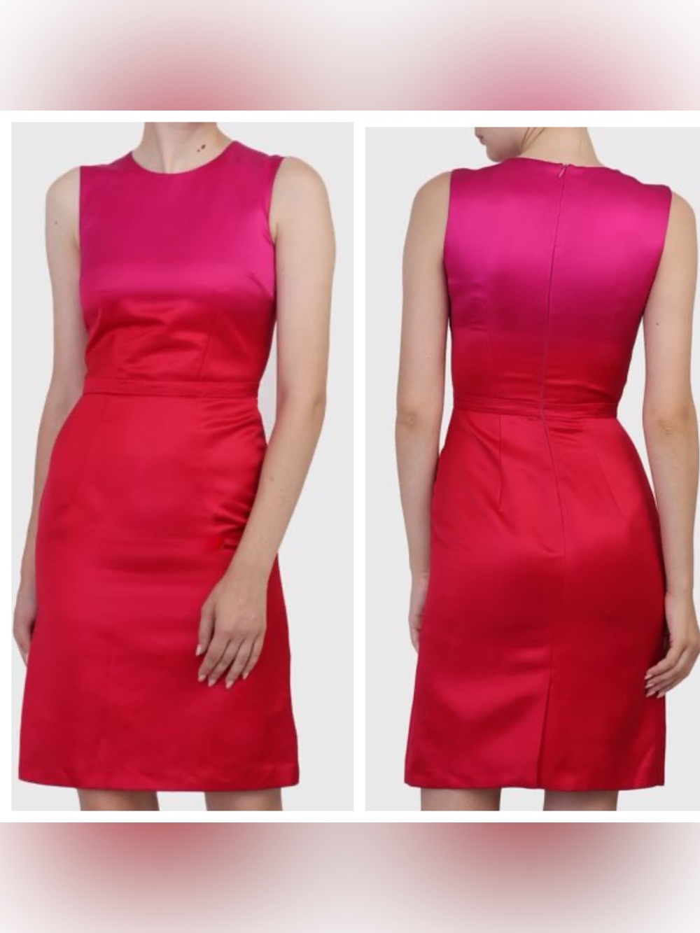 Burberry Prorsum Vibrant Pink to red ombré silk sheath dress Sz 6